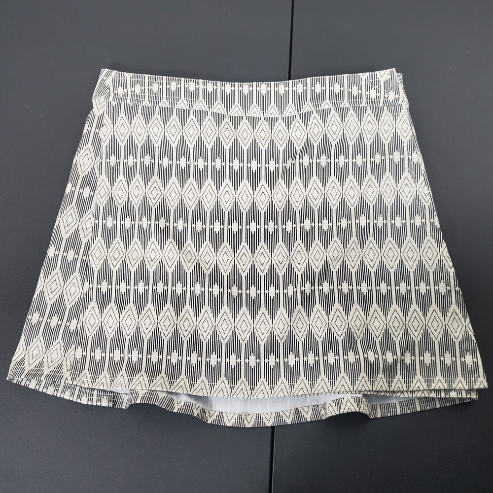 Rip Skirt Hawaii Womens Small Wrap Skirt Coverup Cream Black Geometric Print